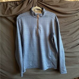 Vineyard Vines Blue Plaid Zip Up Sweater